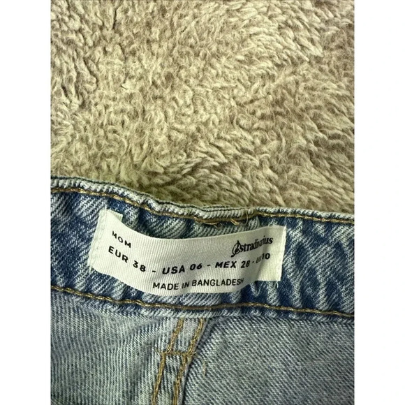 Stradivarius Mom Petite Jeans High Rise Button Fly Vintage Women's US 6 New - Picture 7 of 16